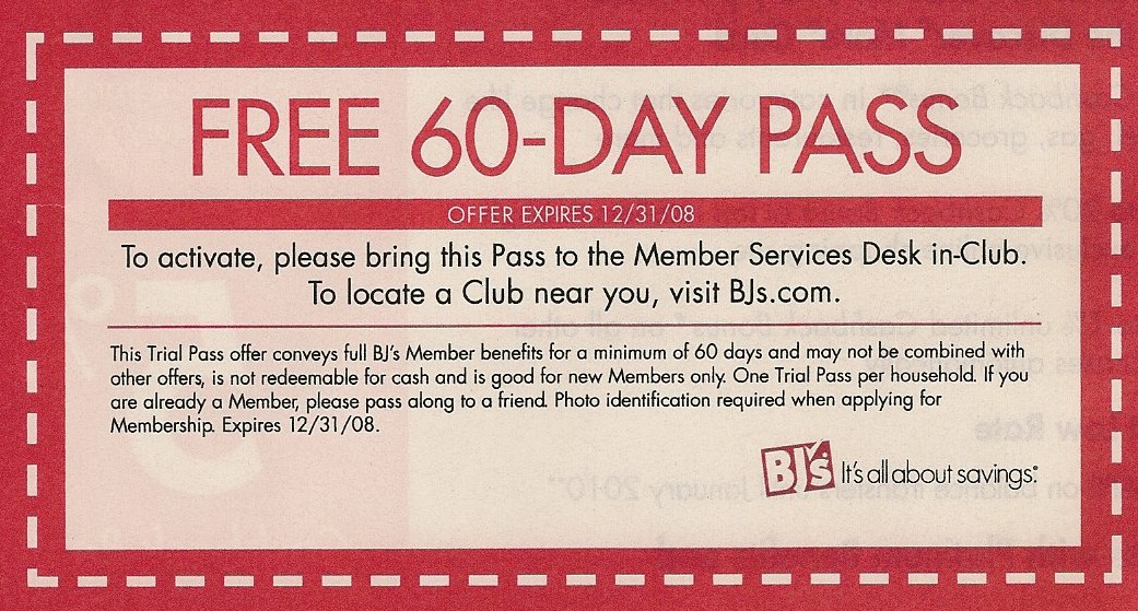 Free 60 Day Pass To BJ s Wholesale Club DansDeals